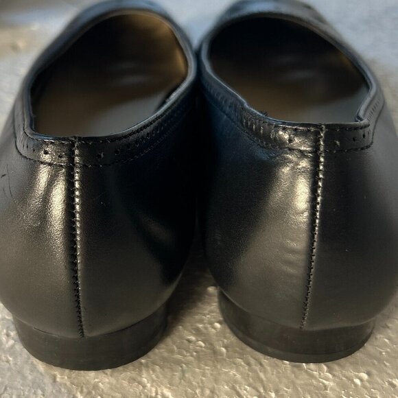 Worthington SZ 7.5 Natalie Black Leather Ballet Flats Classic Wardrobe Staple - Picture 6 of 9